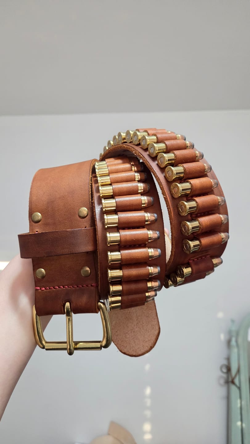 Customer photo review of Leather Cartridge Loops Stitching Guide - Free Printable Template
