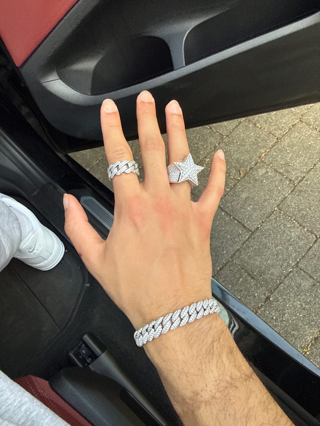 Customer photo review of Moissanite Fleur Cross Ring - Silver - D Colour - VVS1