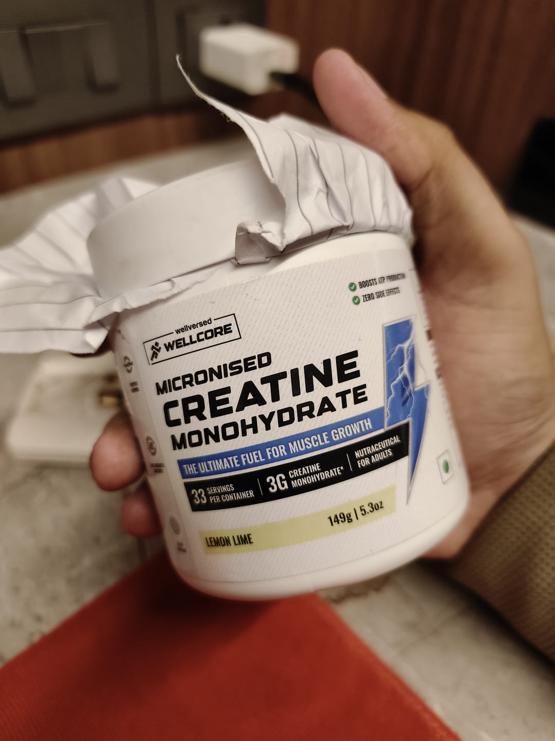 Customer photo review of Wellcore - Pure Micronised Creatine Monohydrate | Lemon Lime (149g, 33 servings)