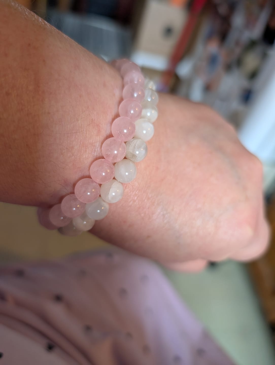 Customer photo review of Rose Quartz Bracelet