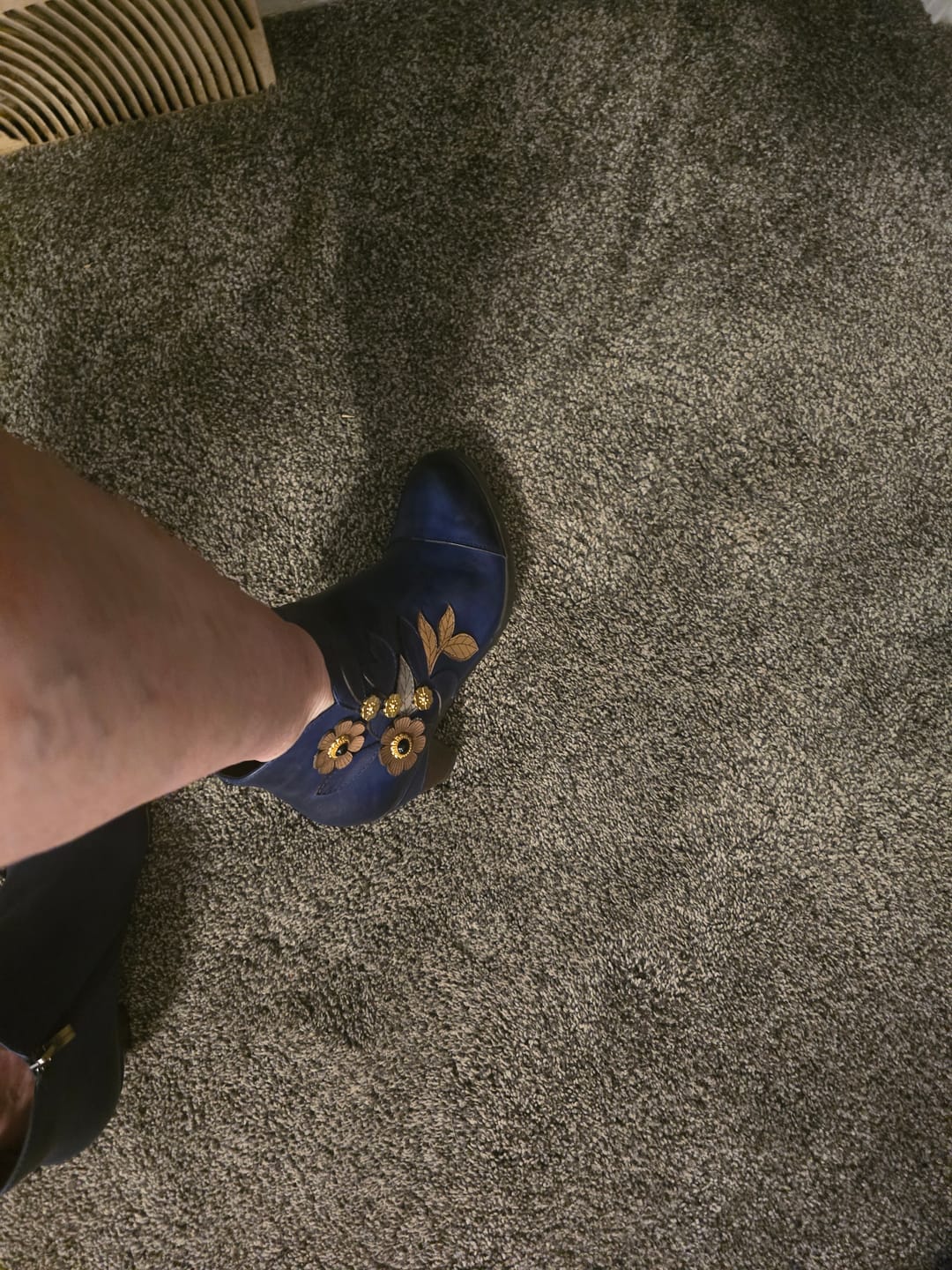 Customer photo review of Retro Boho Floral Charm Ankle Boots