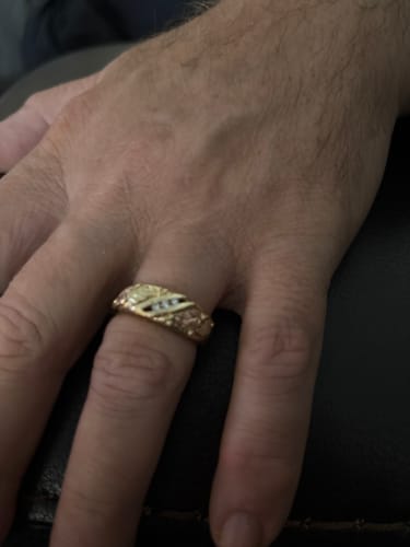 Customer photo review of Triple Diamond - Black Hills Gold Mens Ring
