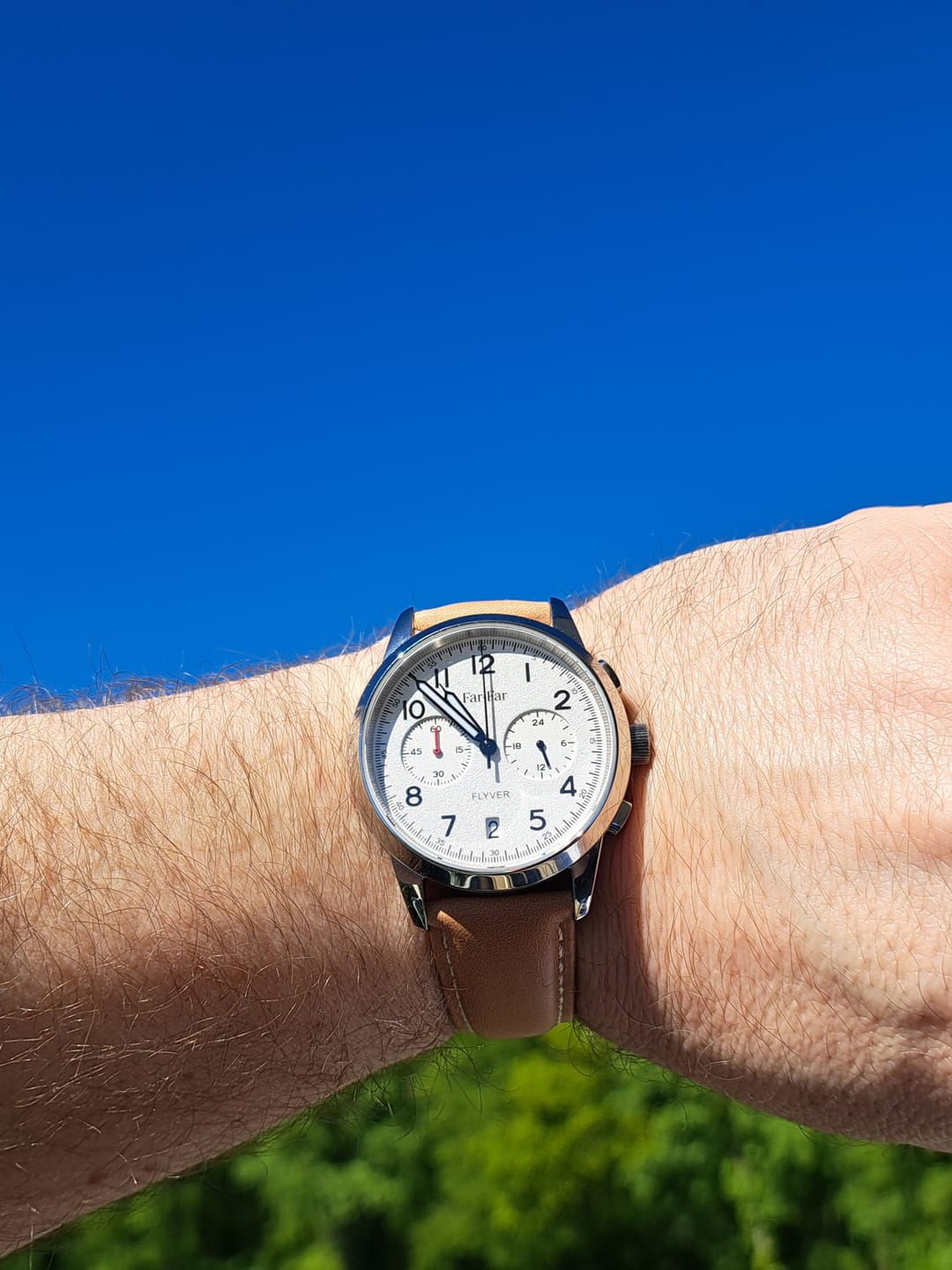 Customer photo review of Far-Far Flyver Kronograf – Hvit
