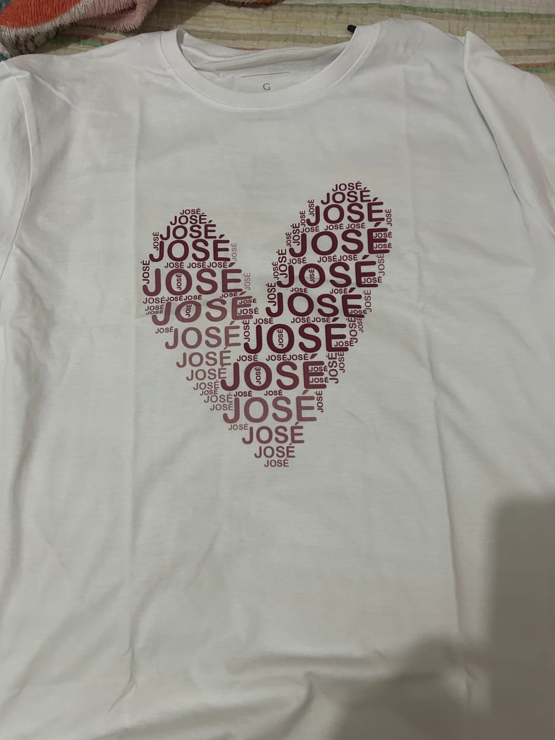 Customer photo review of Camiseta Personalizada CORAÇÃO DE PALAVRAS - Algodão Peruano