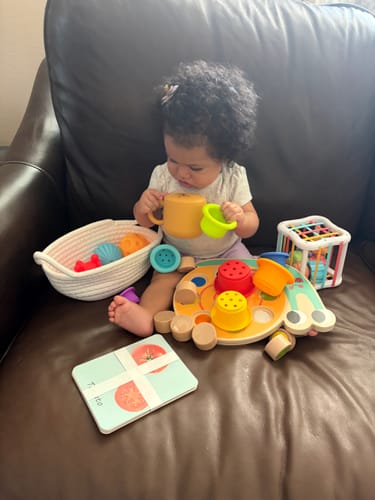 Customer photo review of Curated Monthly Baby Box