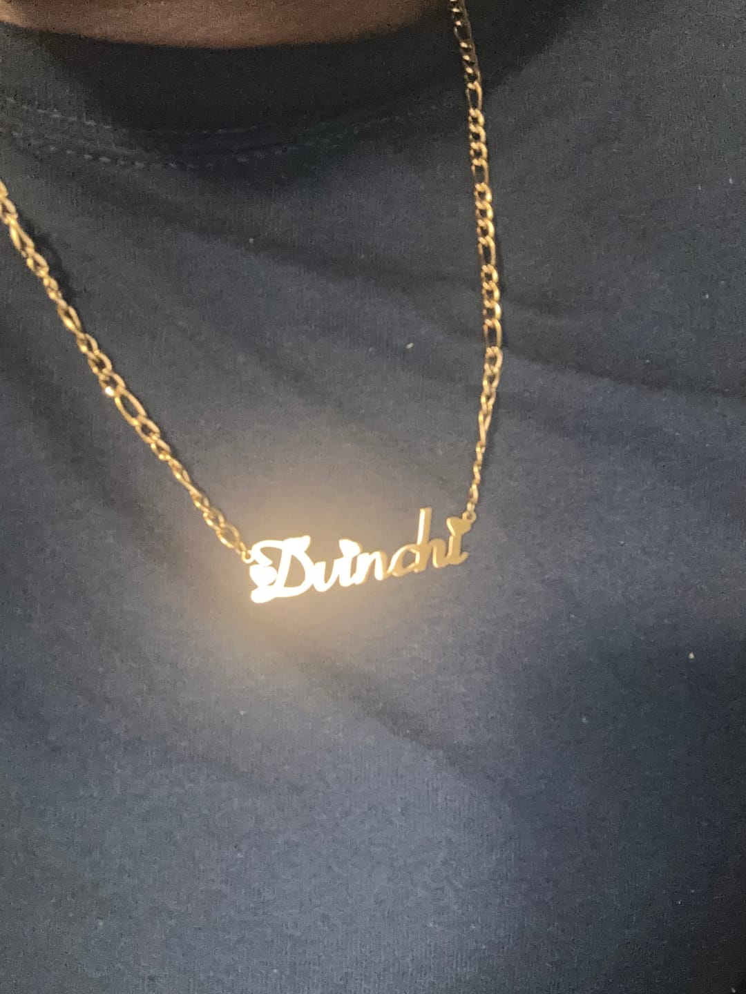 Customer photo review of Blush Name Necklace