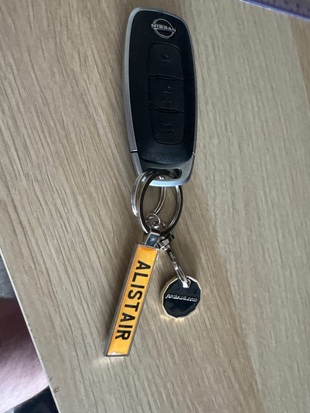 Customer photo review of Personalised Metal Number Plate Keyring