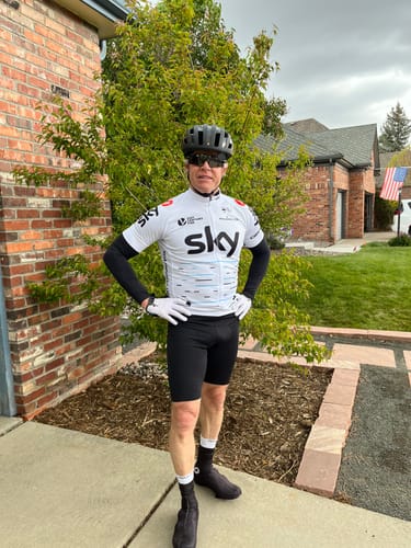 Customer photo review of 2017 white sky Retro Short Sleeve Cycling Jersey