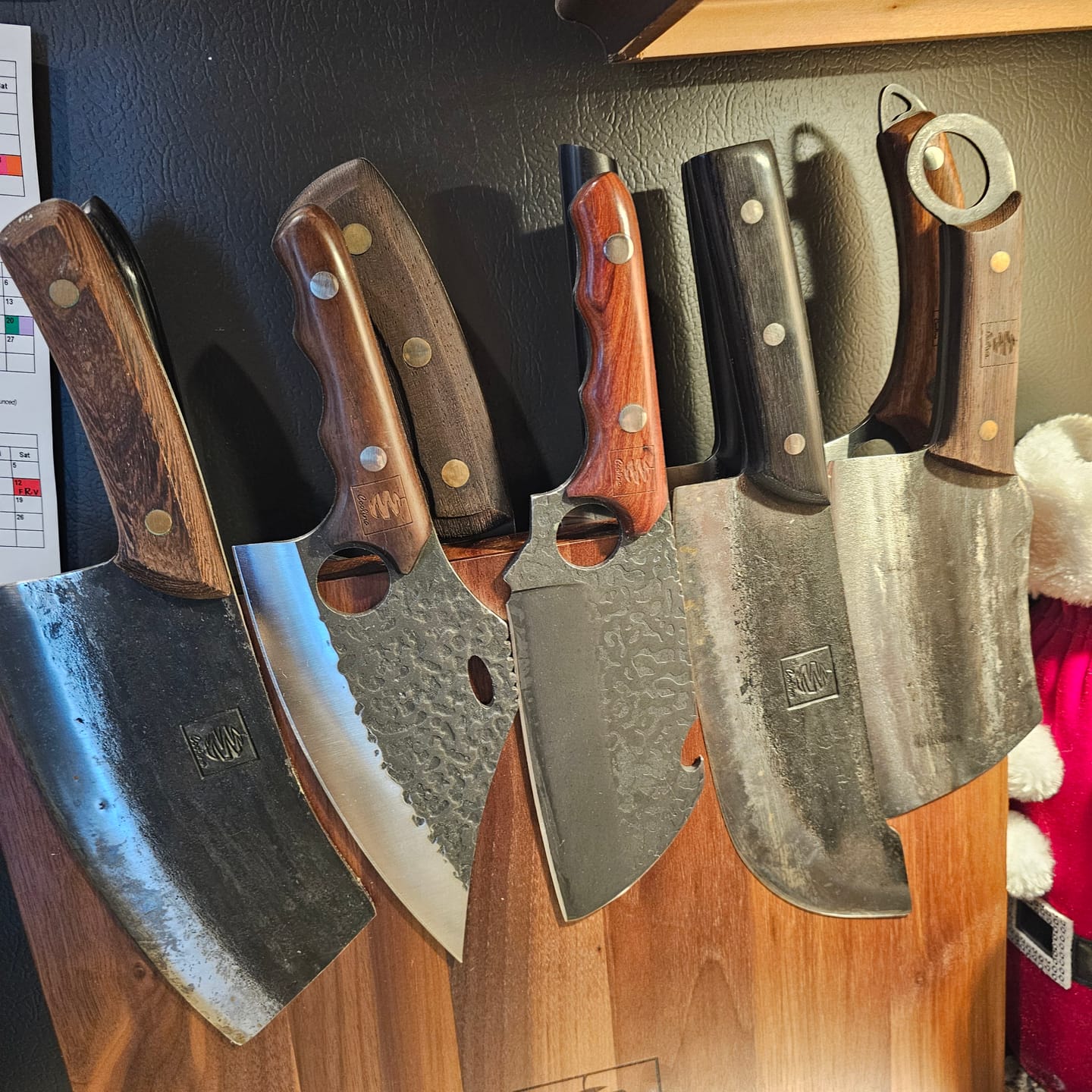 Customer photo review of FREE Walnut Magnetic Knives Holder