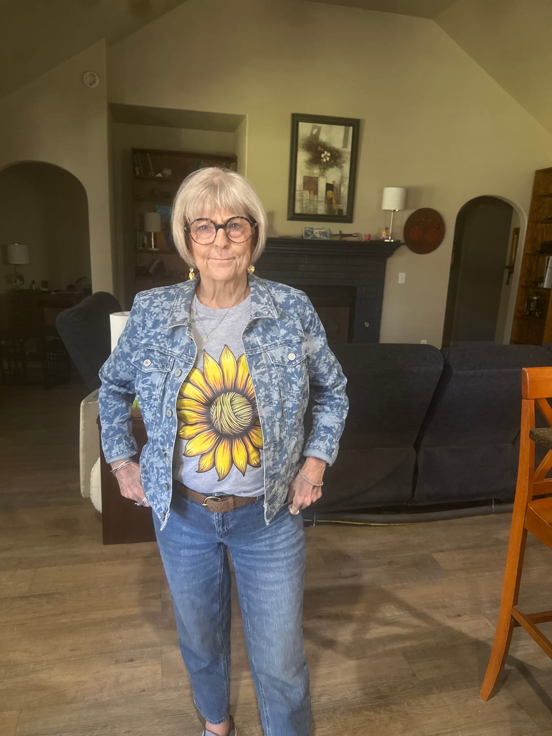 Customer photo review of Yarn Sunflower T-shirt