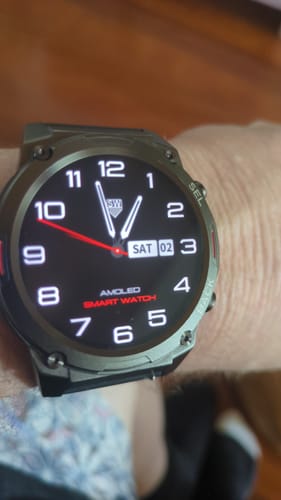 Customer's Gard Pro Ultra 2+ watch on their wrist, showing the large, clear analog-style display.