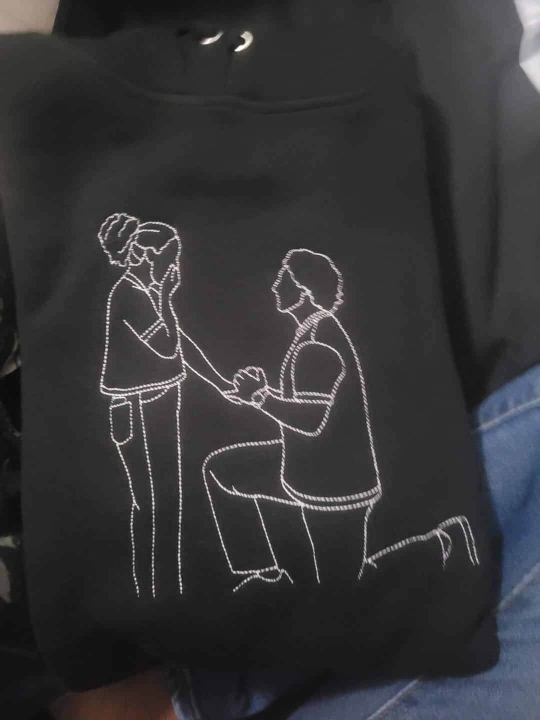 Customer photo review of Soulmate Custom Embroidered Photo Hoodie