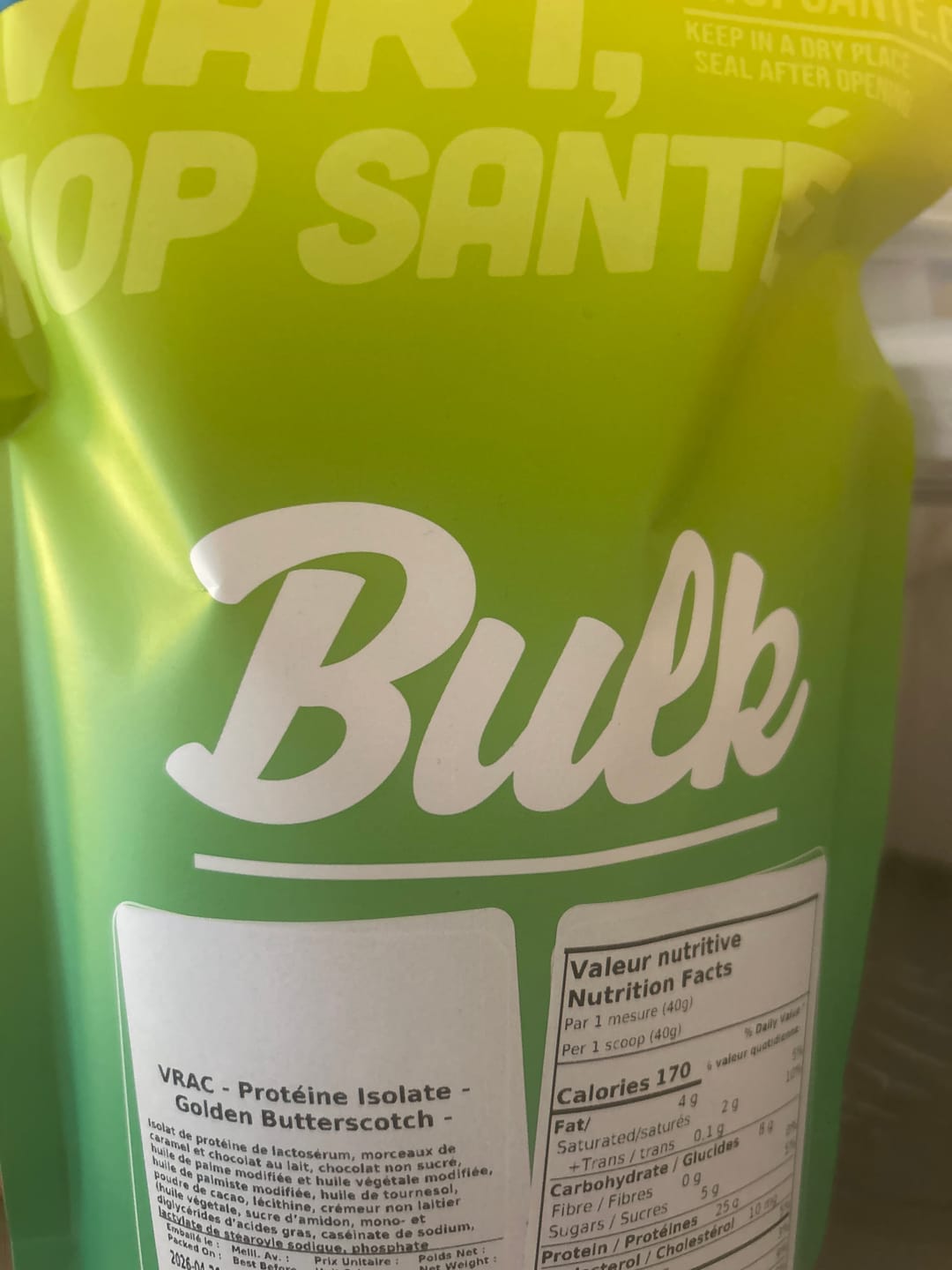 Customer photo review of Vrac - Protéine Isolate - 1lb