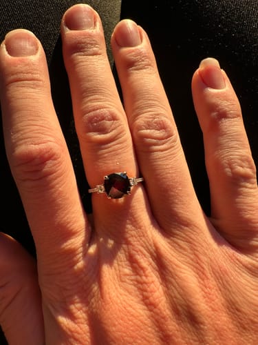 Customer photo review of Rhodolite Garnet & Diamond Checkerboard Ring in 9ct Rose Gold