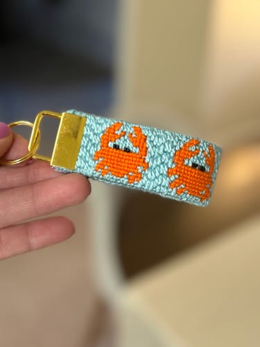 Customer photo review of Crabs Key Fob Needlepoint Kit