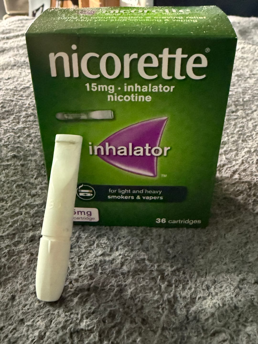 Customer photo review of Nicorette Inhalator 15mg 36 Cartridges