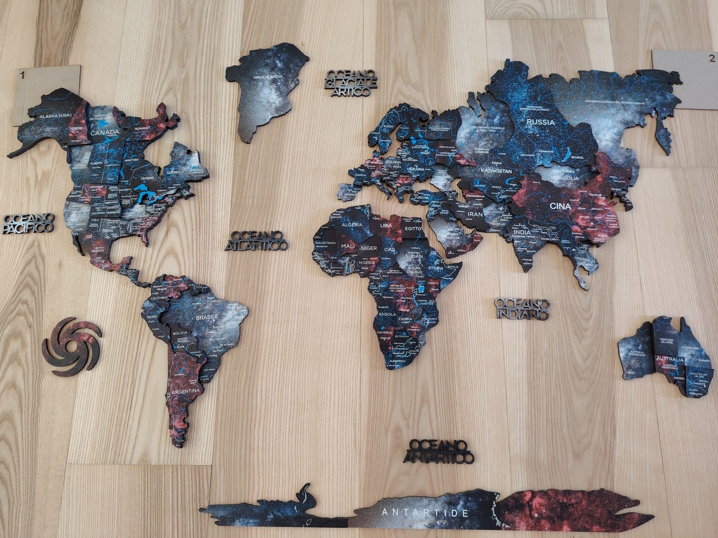 Customer photo review of 3D Wooden World Map Alcor