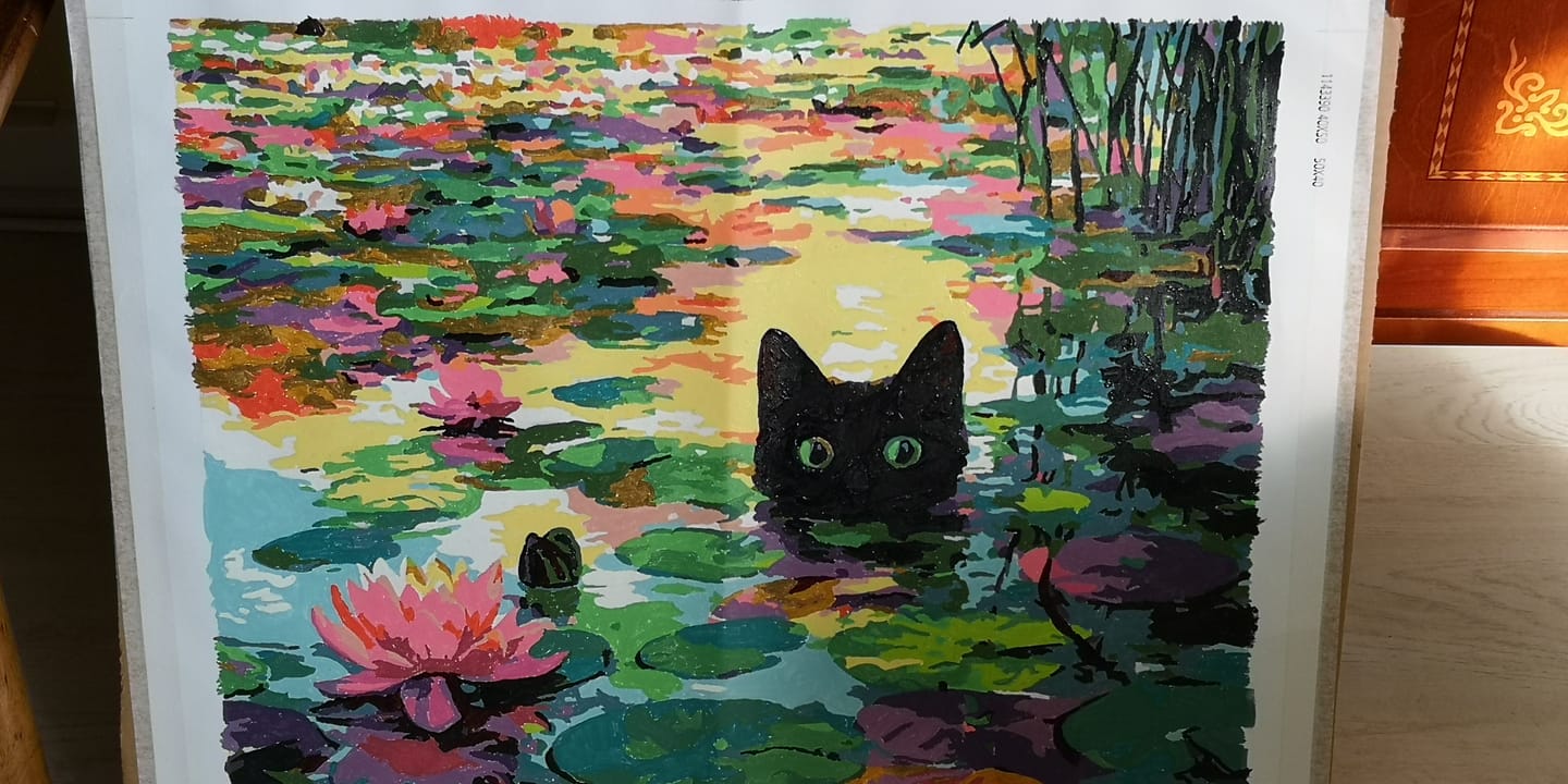 Customer photo review of Malen nach Zahlen - Eine Seerosen-Katze