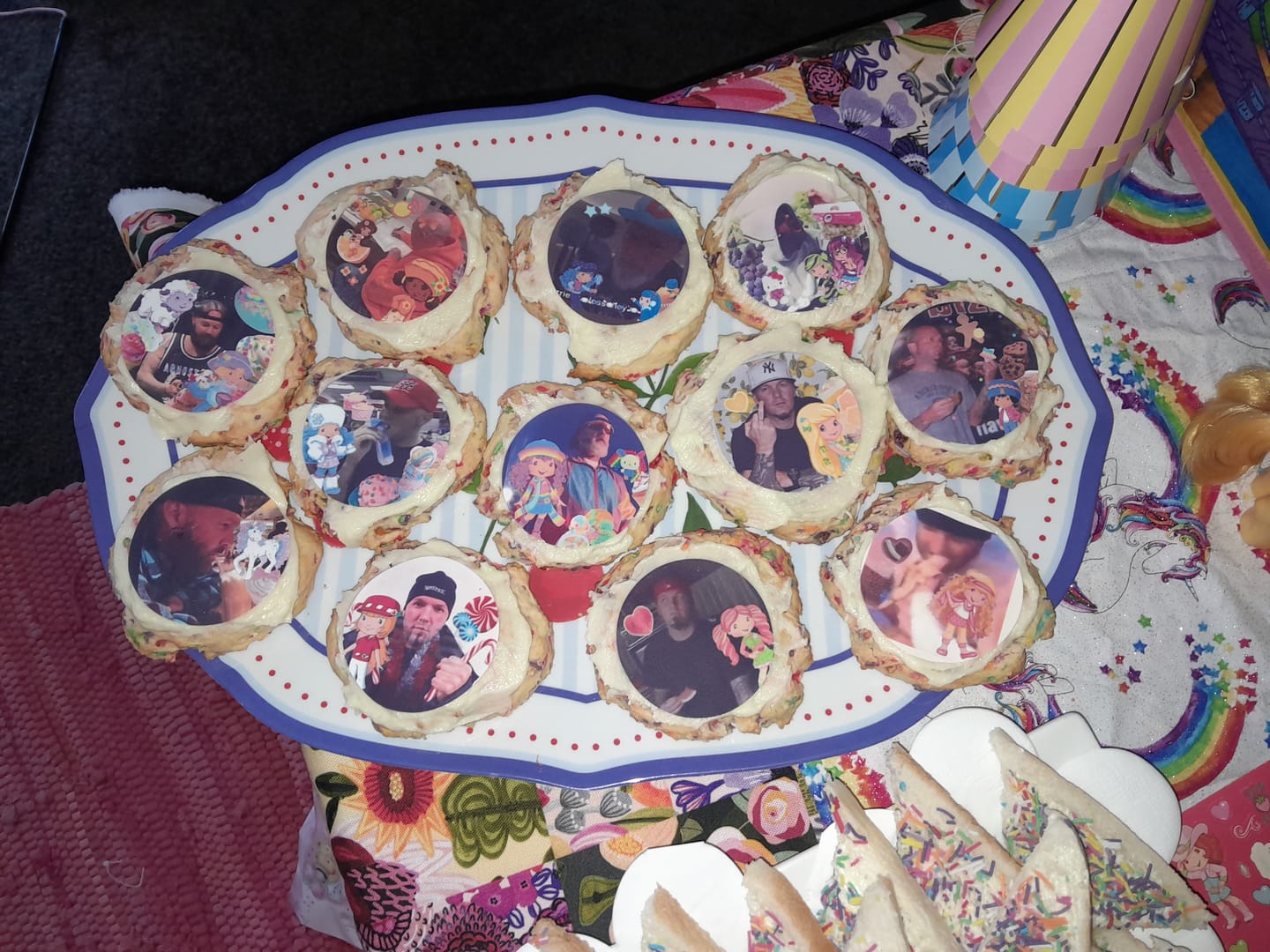 Customer photo review of 12 x 6.35 cm Round Standard Cookie Edible Icing Images