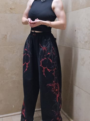 Customer photo review of Womens Night Serpent Oversized Banana Sweatpants [NIGHTMARE]