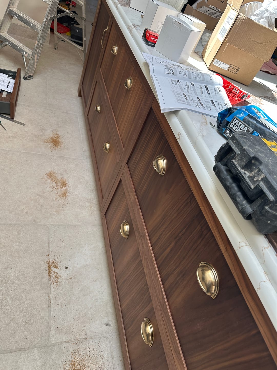 Customer photo review of Light Aged Brass Cupboard Handles | Limited Stock