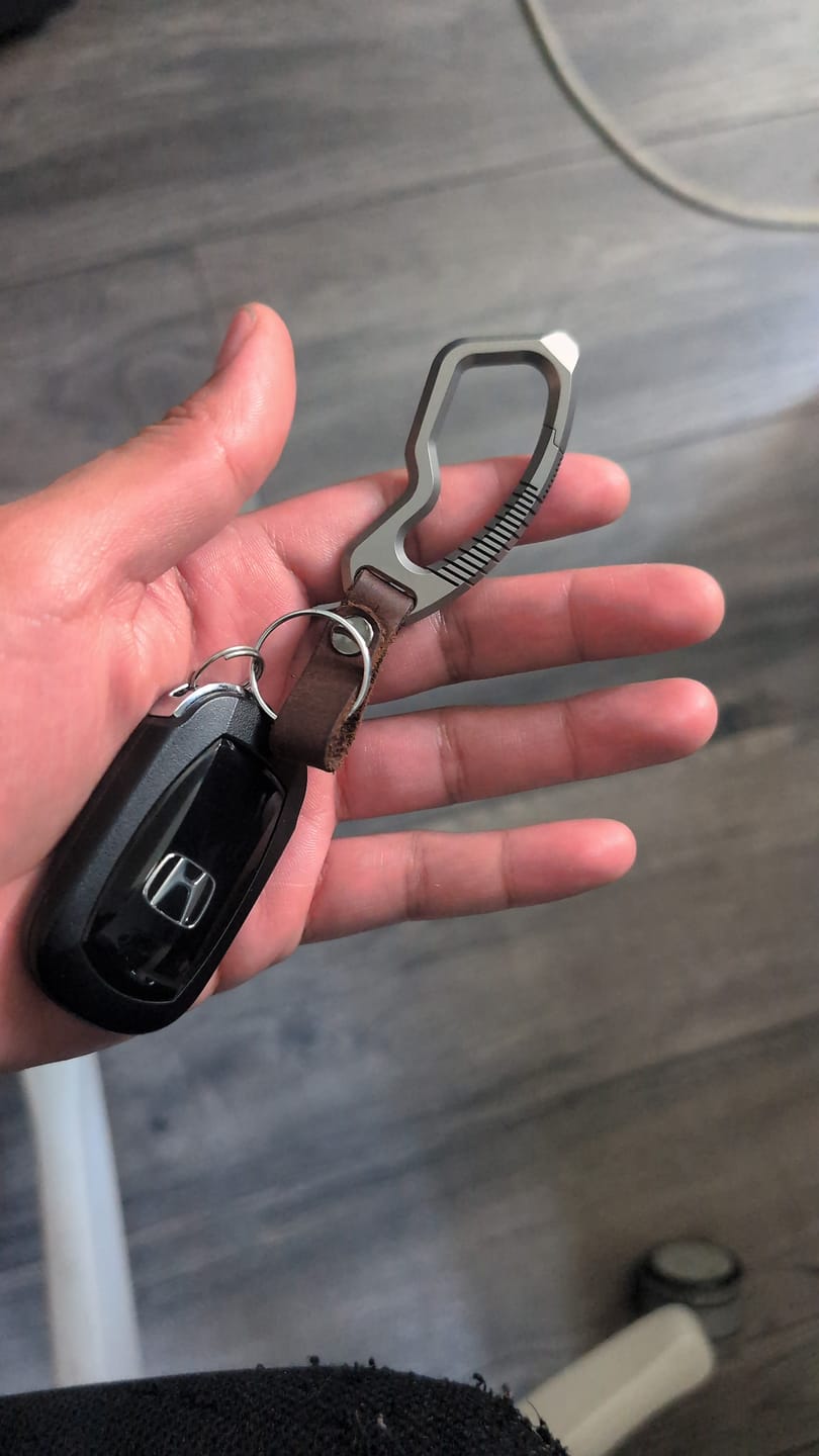 Customer photo review of 80Eighty®  Titanium Carabiner Keychain
