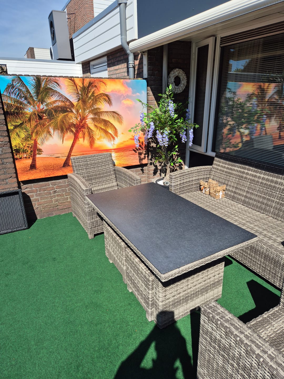 Customer photo review of Blauwe regen zijden buitenplant 150cm