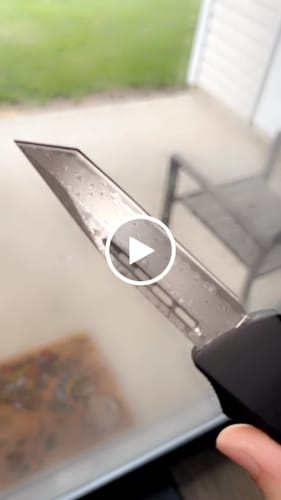 Customer video review of Black Ghost OTF Knife - Damascus Steel