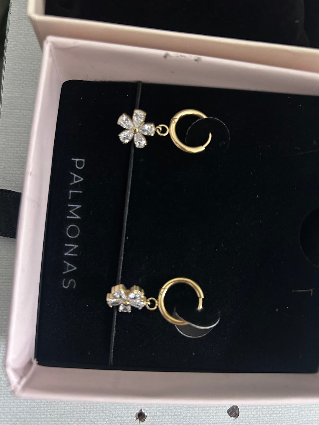 Customer photo review of Gilded Garden Drop Hoops