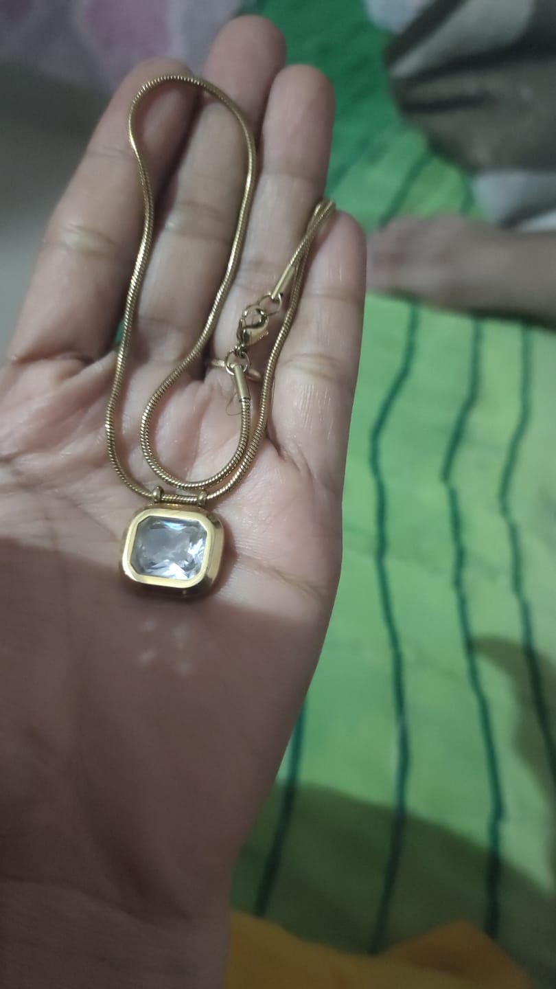 Customer photo review of Octagon Diamond Necklace
