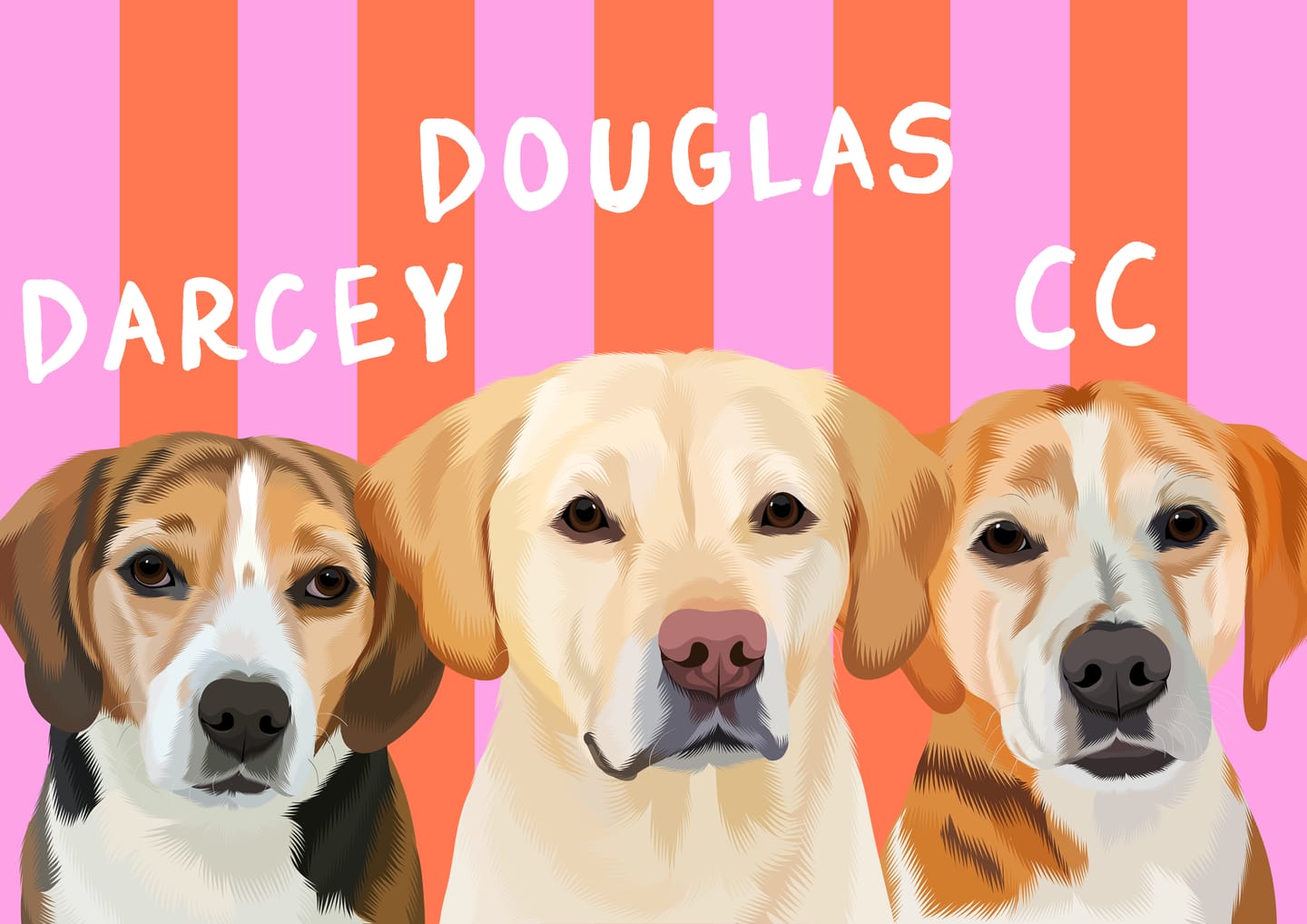 Customer photo review of Stripy | Custom Pet Portrait