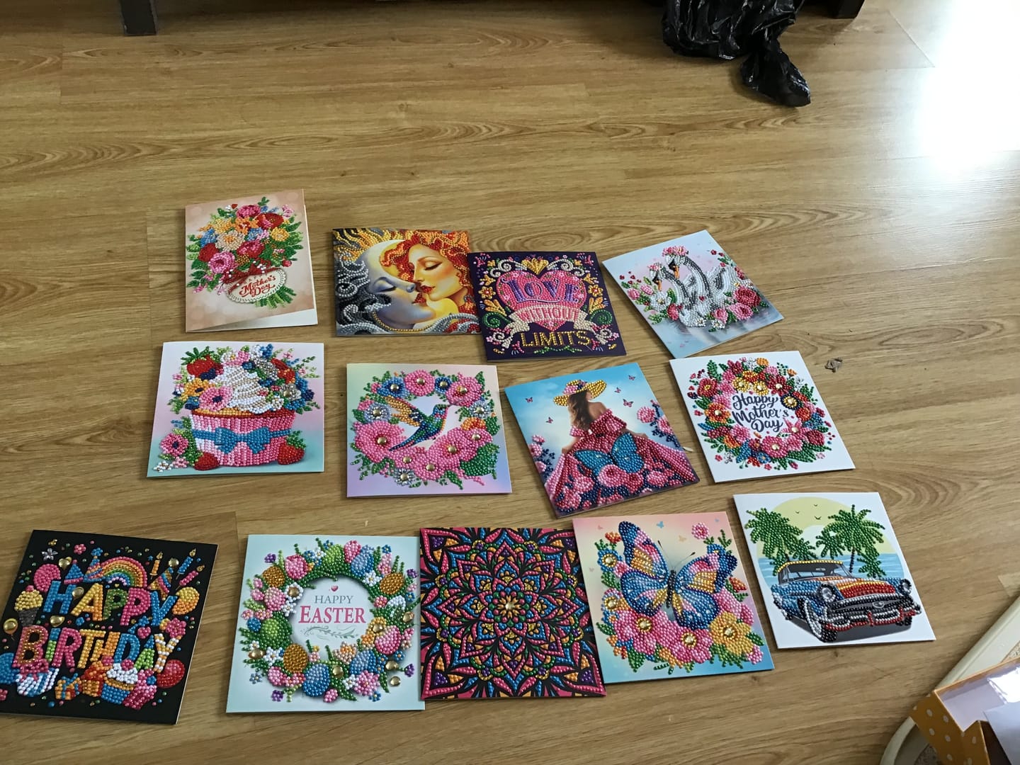 Customer photo review of Spring Crystal Art Card Making Kit x 24 Cards