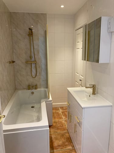 Customer photo review of Nova 800mm Gloss White Minimalist Floor standing Vanity Unit