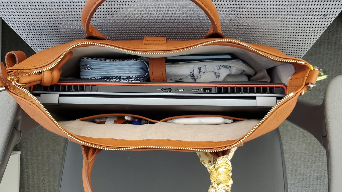 Customer photo review of Wimbledon Leather Laptop Backpack
