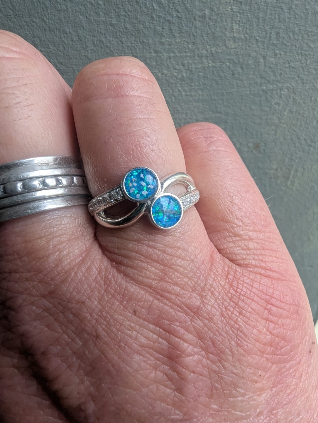 Customer photo review of Together Forever Ring, suitable for 2 sets of ashes.