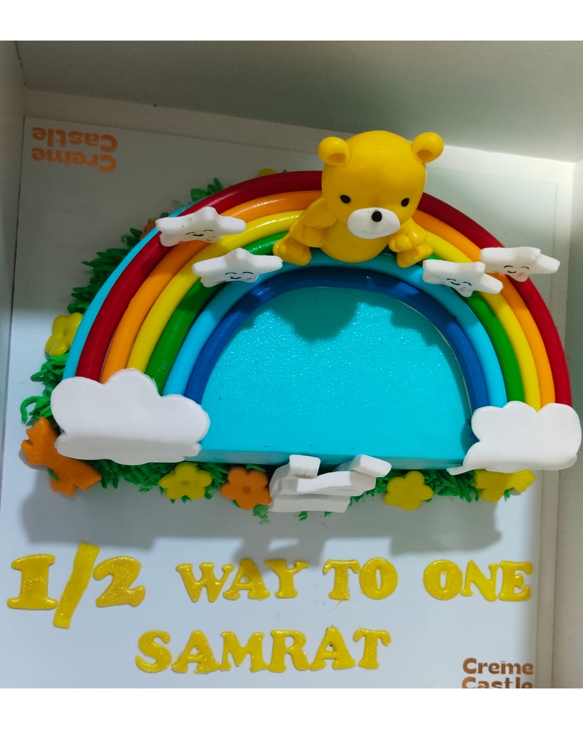 Customer photo review of Teddy Half Design Cake