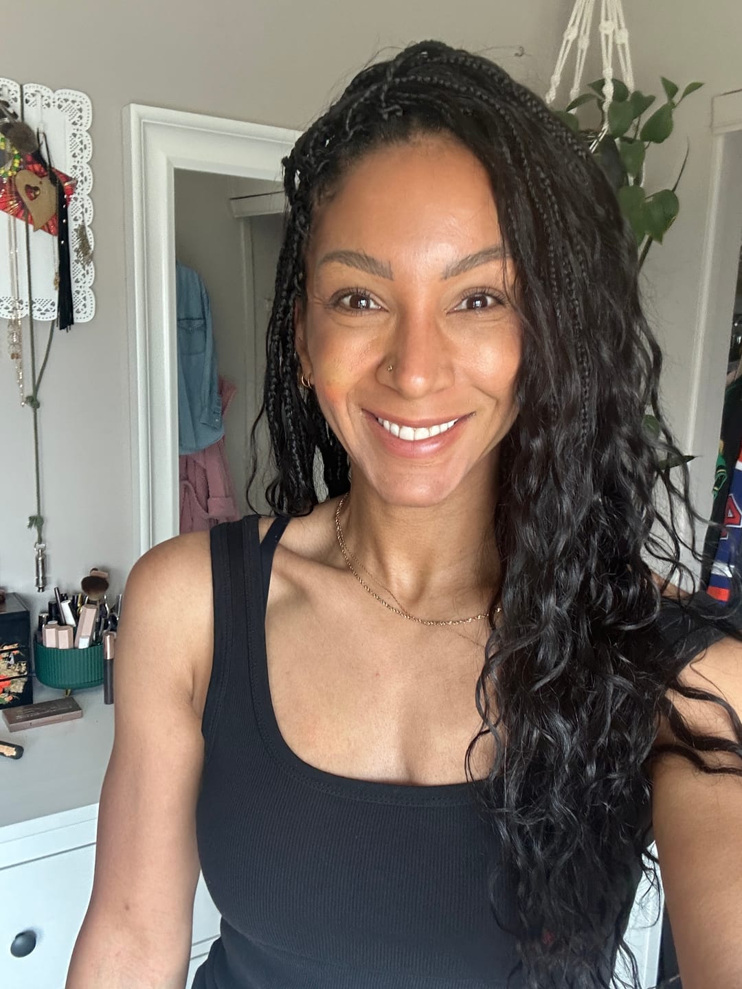 Customer photo review of Crochet Mermaid Braids with Loose Wave Human Hair Curls