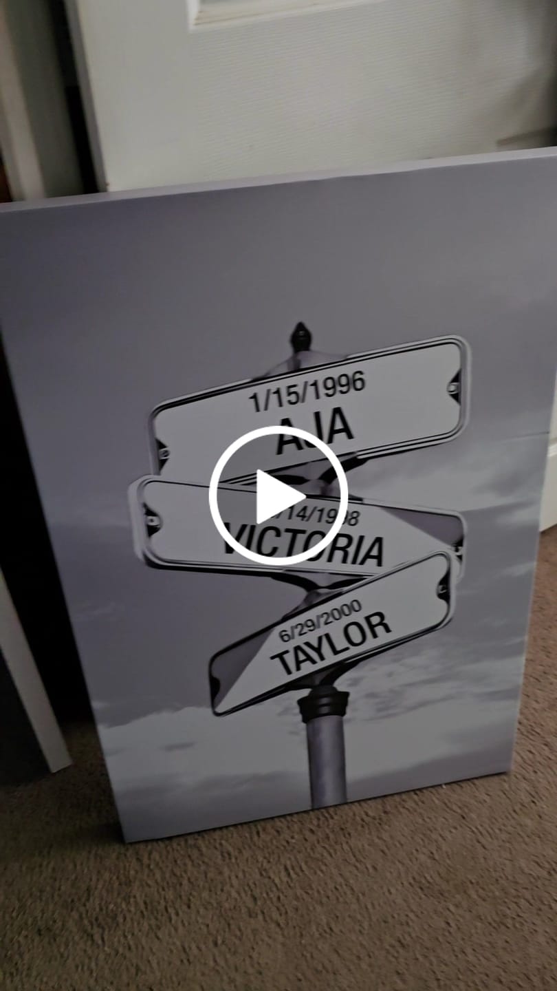 Customer video review of My Street Sign Custom Children Names Personalized Canvas Print