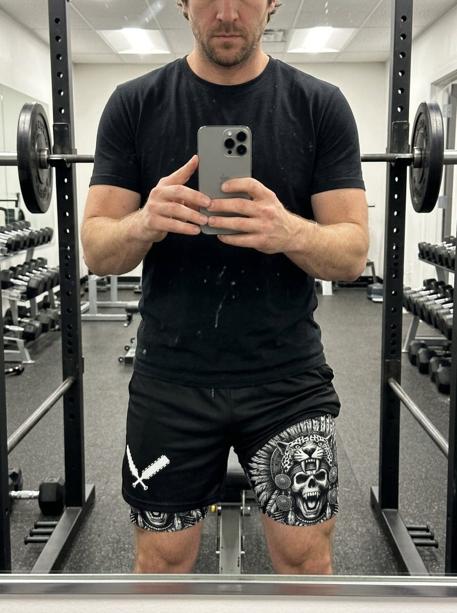 Customer photo review of Aztec Warrior 2 in 1 Printed Gym Shorts 11492