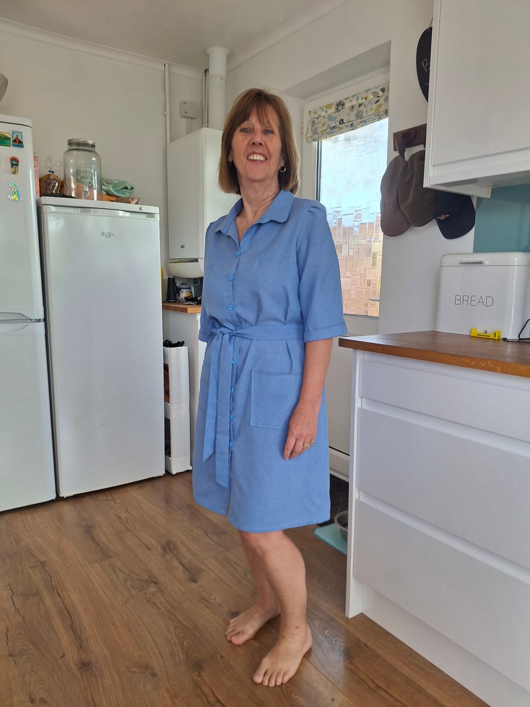 Customer photo review of Plain Blue Chambray Denim Fabric