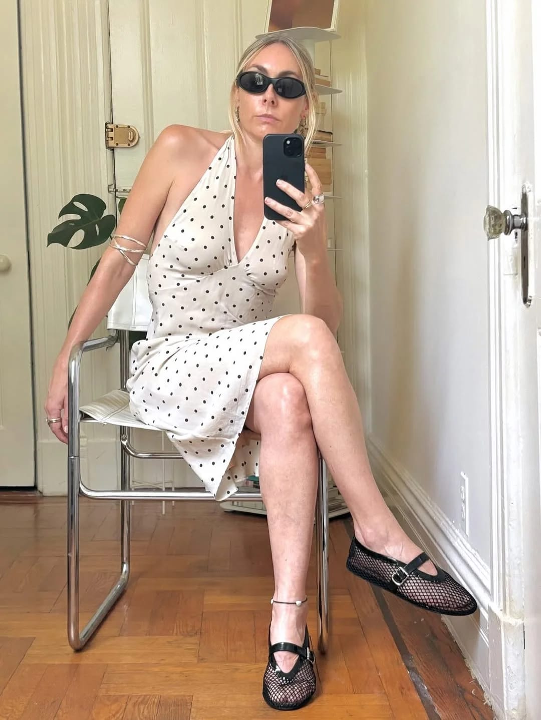 Customer photo review of Bianca Polka Dot Halter Maxi Dress
