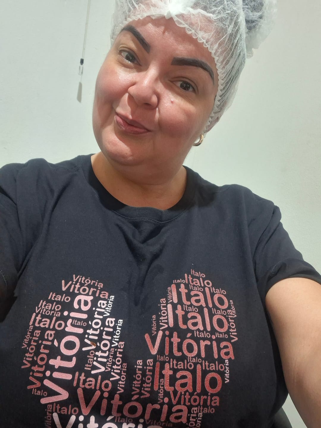 Customer photo review of Camiseta Personalizada CORAÇÃO DE PALAVRAS - Algodão 100%