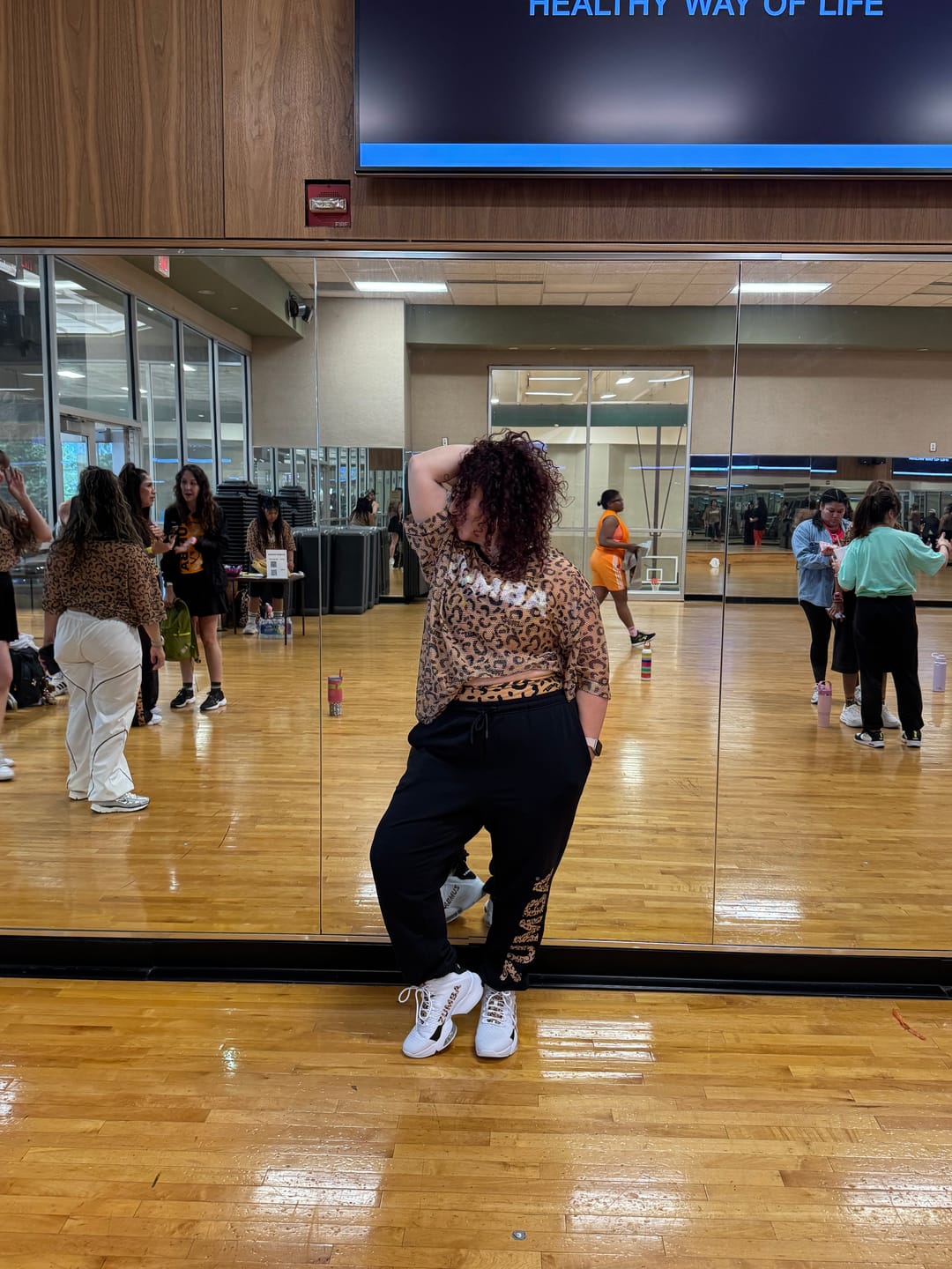 Customer photo review of Zumba Wildbeat High Waisted Biker Shorts