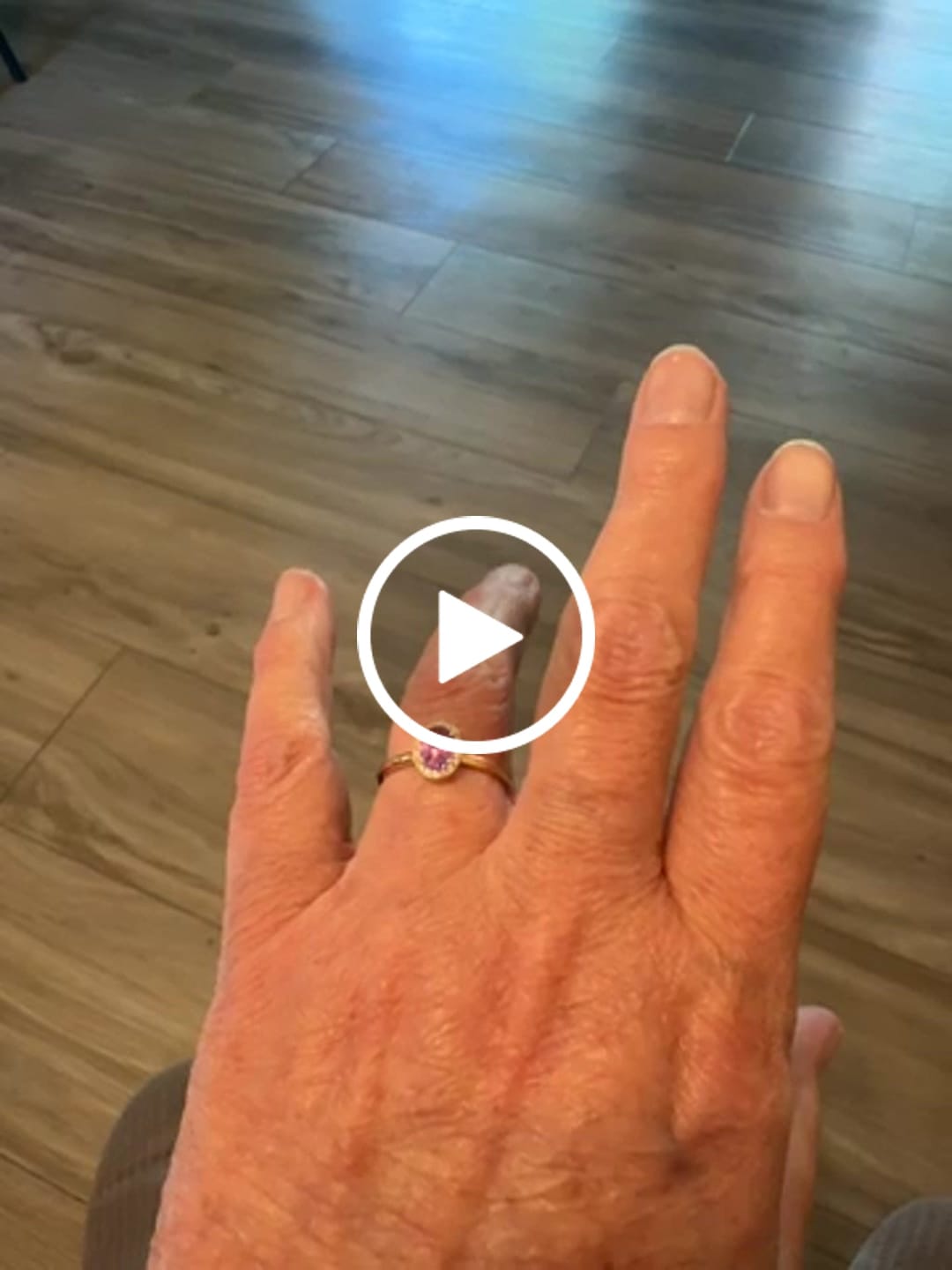 Customer video review of Estate 14k Yellow Gold .72ct Pink Sapphire Diamond Sparkling Oval Halo Ring 6.50