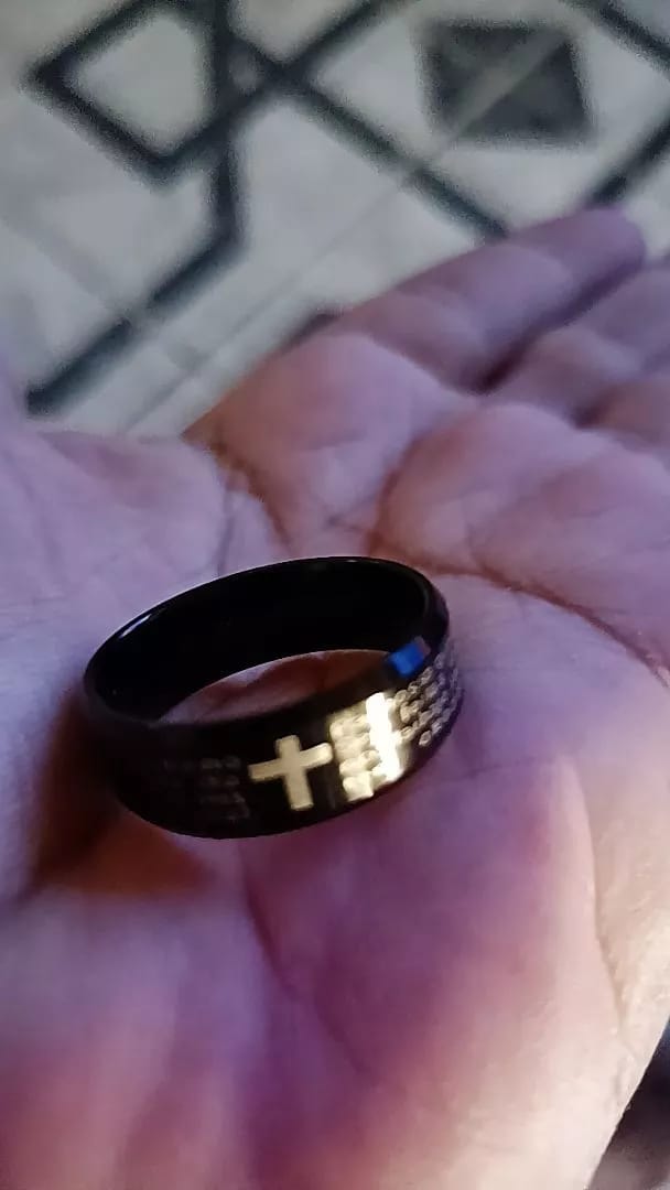 Customer photo review of Anel Masculino Oração Do Pai Nosso