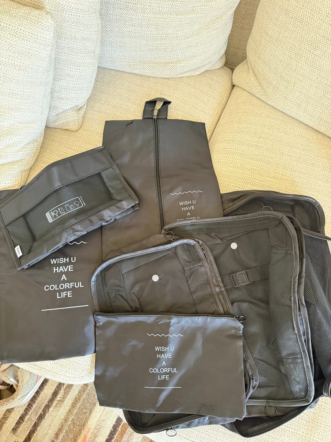 Customer photo review of Organisateurs de Valise Colorful Life (Set de 8, Noir)