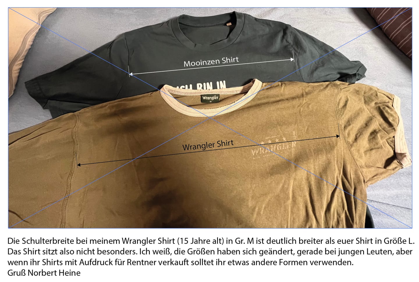 Customer photo review of Ich bin in Rente · Herren Premium Bio T-Shirt