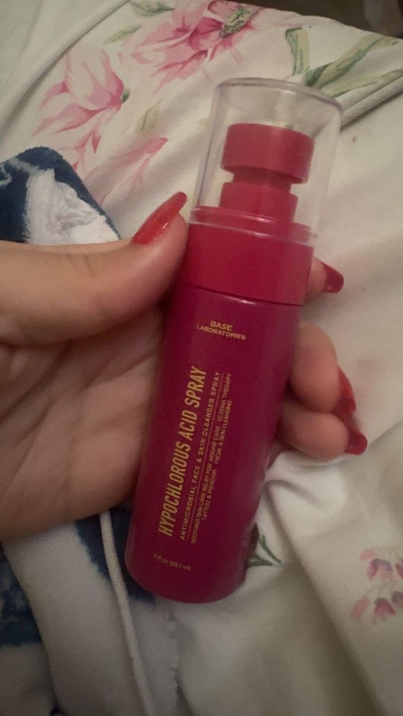 Customer photo review of Hypochlorous Acid Spray – Travel Size Facial Toner & Skin Repair Cleanser (2oz)
