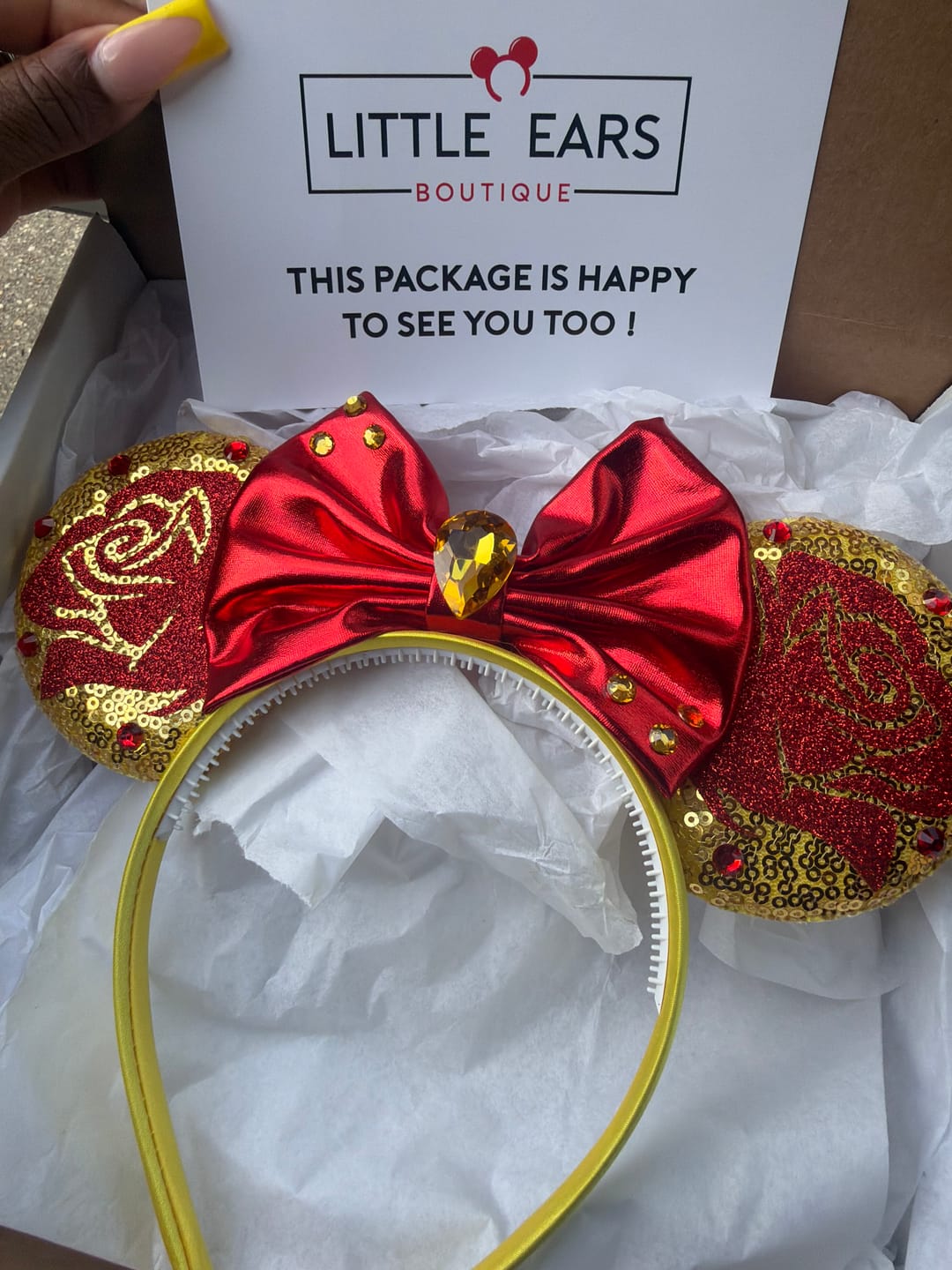 Customer photo review of Belle Roses Mickey Ears