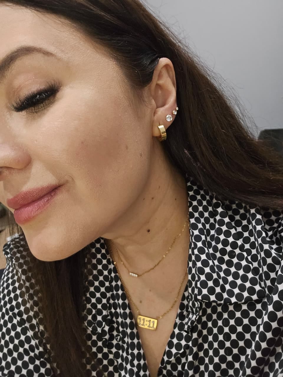 Customer photo review of Aretes Zirconia Primera Perforacion Titanio